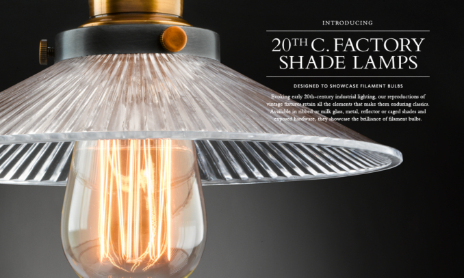 20th C. Factory Shade Filament Lighting