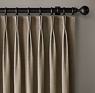 Custom Perennials® Performance Textured Linen Weave 2-Fold French-Pleat Drapery