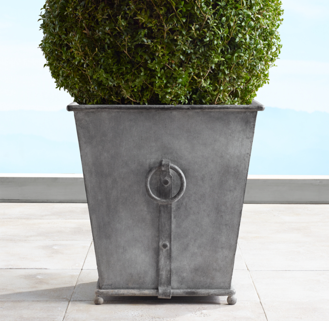 Estate Zinc Ring Square Planters