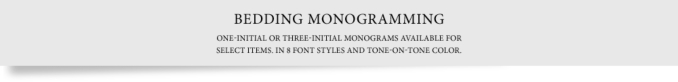 Bedding Monogramming