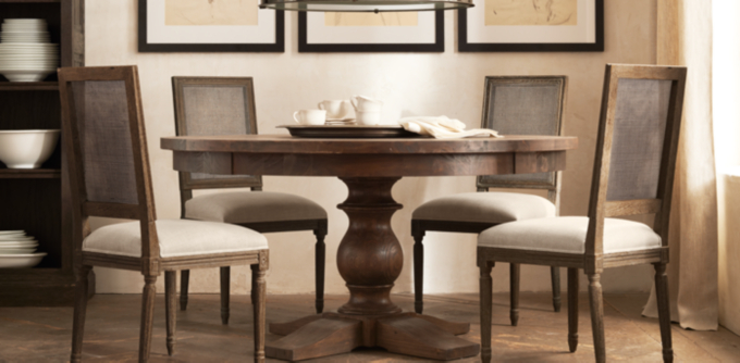 restoration hardware kitchen table round