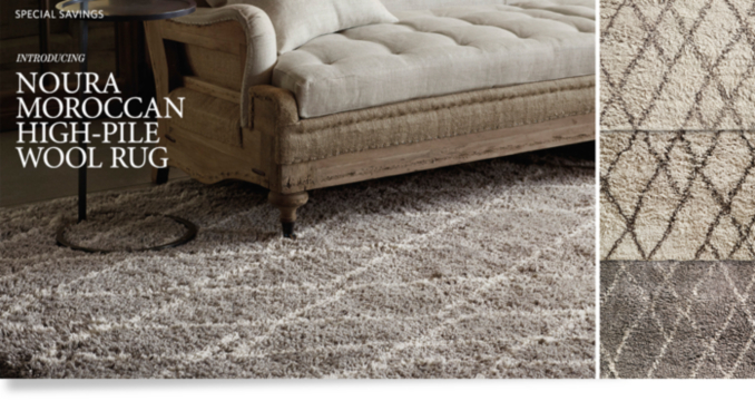 Noura Moroccan HighPile Wool Rug Restoration Hardware