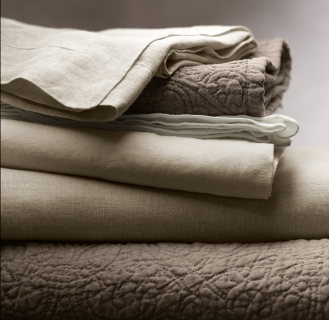 Vintage-Washed Belgian Linen Quilt & Sham