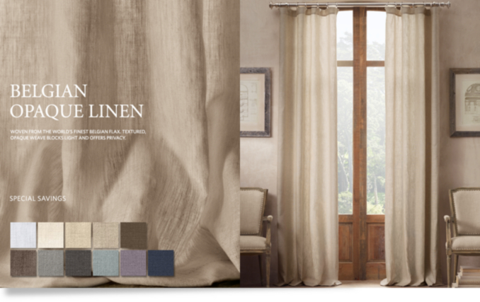 Opaque Belgian Linen Drapery