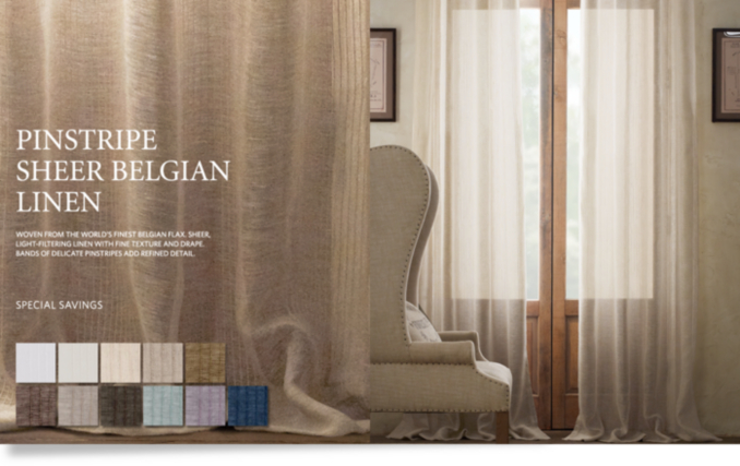 Pinstripe Sheer Belgian Linen