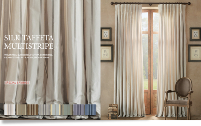 Silk Taffeta Multistripe Drapery