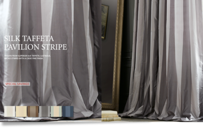 Silk Taffeta Pavilion Stripe Drapery