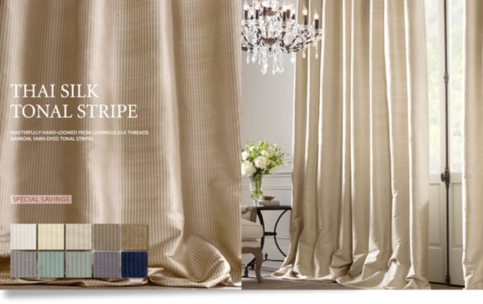 Thai Silk Tonal Stripe Drapery