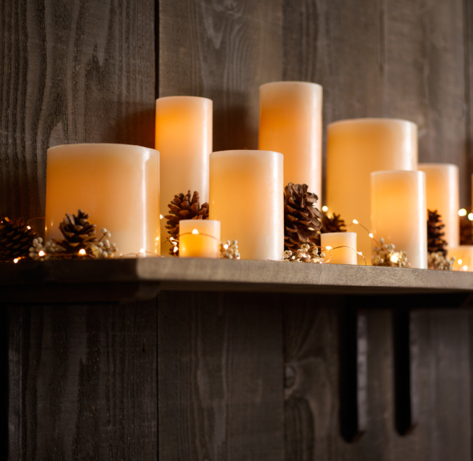 Ivory Wax Flameless Pillar Candles