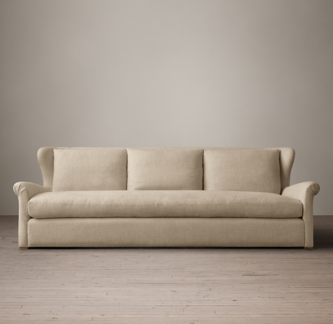 9' Belgian Wingback Upholstered Sofa