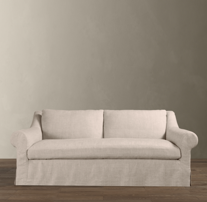 6' Belgian Roll Arm Slipcovered Sofa