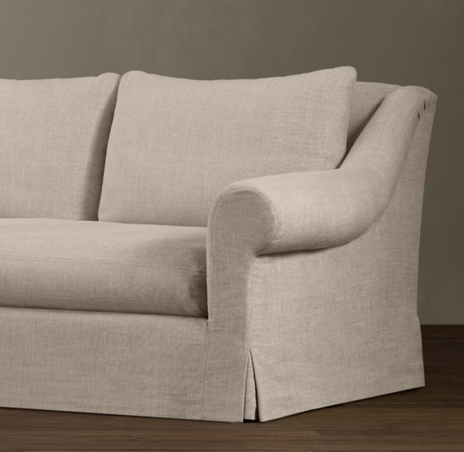 8' Belgian Roll Arm Slipcovered Sleeper Sofa