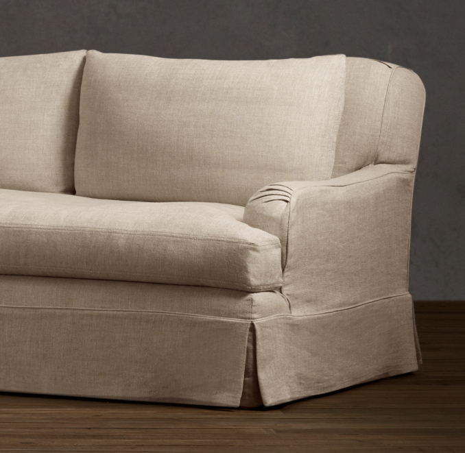 7' Belgian Classic Roll Arm Slipcovered Sofa
