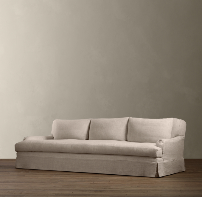7' Belgian Classic Roll Arm Slipcovered Sofa