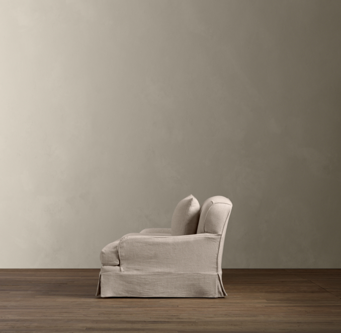 7' Belgian Classic Roll Arm Slipcovered Sofa