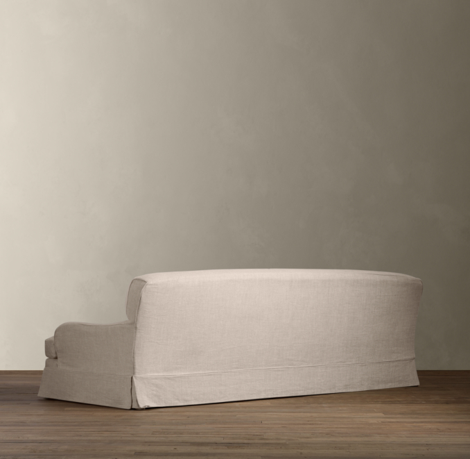 7' Belgian Classic Roll Arm Slipcovered Sofa