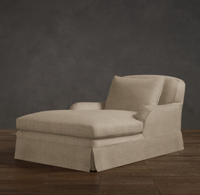 Belgian Classic Roll Arm Slipcovered Chaise