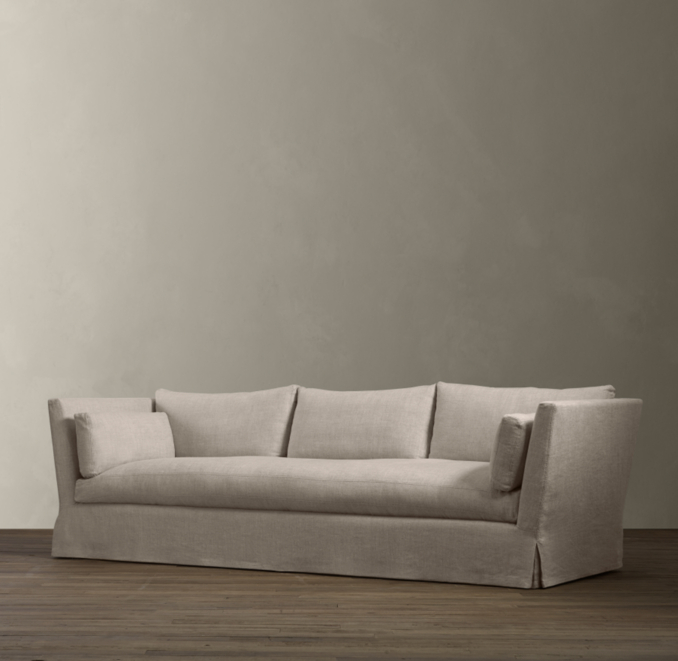 8' Belgian Shelter Arm Slipcovered Sleeper Sofa