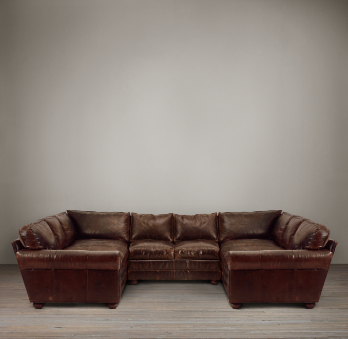Lancaster Leather U-Sofa Sectional