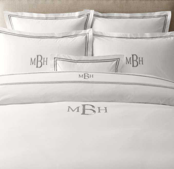 Italian Hotel Satin Stitch White Duvet Cover