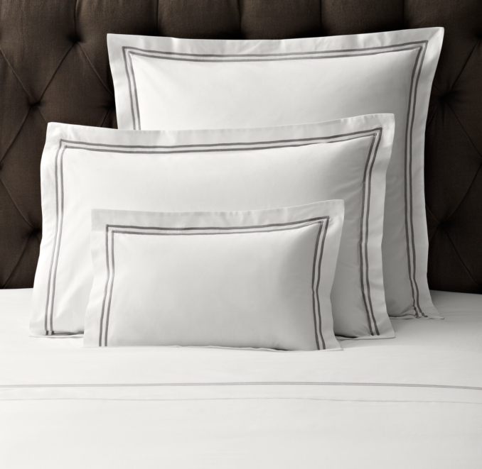 Italian Hotel Satin Stitch White Sham
