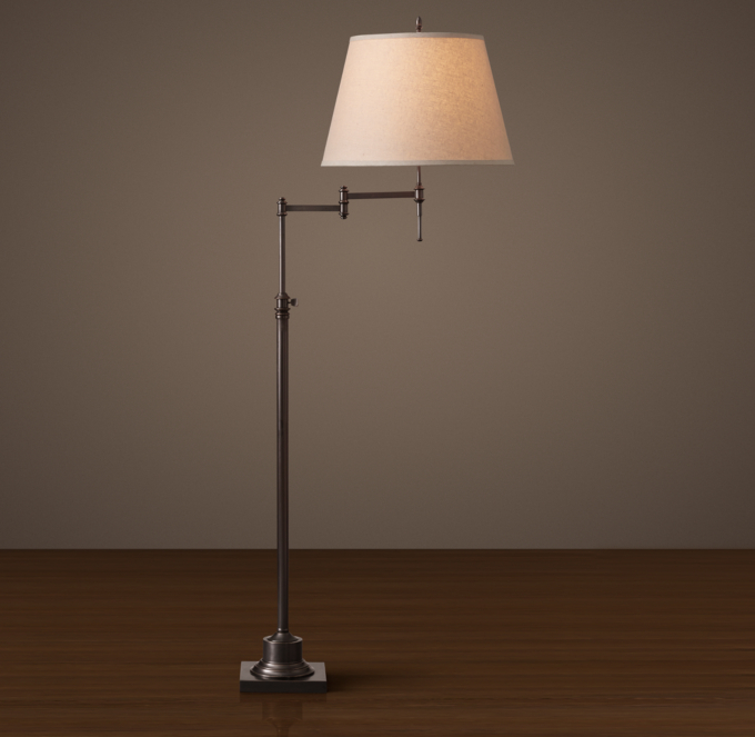 Library Swing-Arm Floor Lamp 4 way switch dimmer 