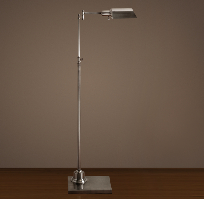Library Task Floor Lamp Antique Nickel