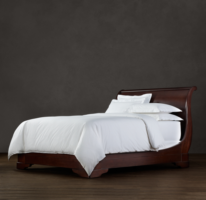 Marston Sleigh Bed Without Footboard Dark Cherry