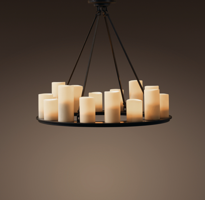 Pillar Candle Round Chandelier Small