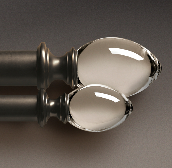 Estate Crystal Oval Finials Oil-Rubbed Bronze (Set of 2)