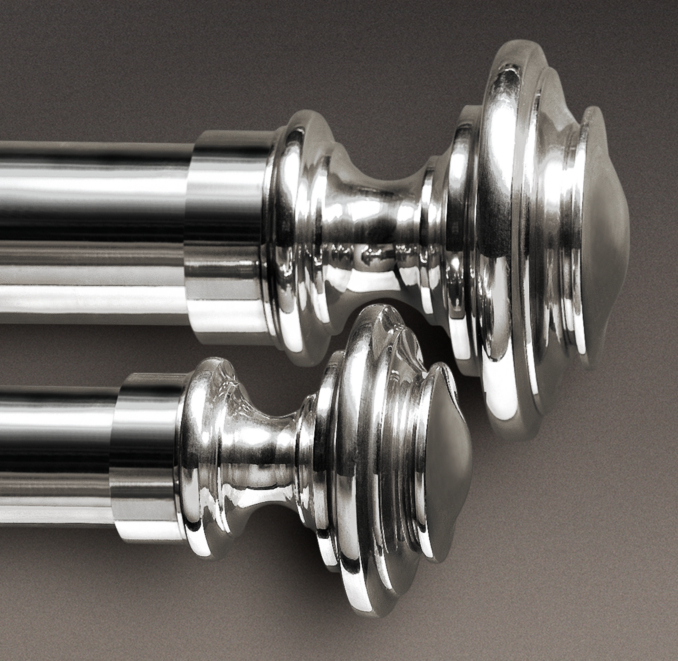 Estate Metal Newel Finials Silver (Set of 2)