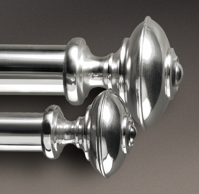 Estate Metal Trenton Finials Silver (Set of 2)