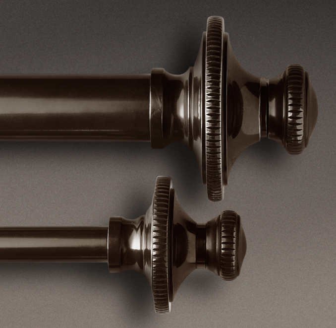 Bronze Knurled Finial & Rod Set