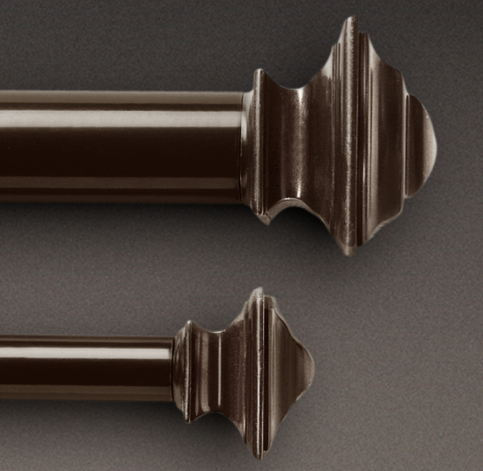 Bronze Square Finial & Rod Set