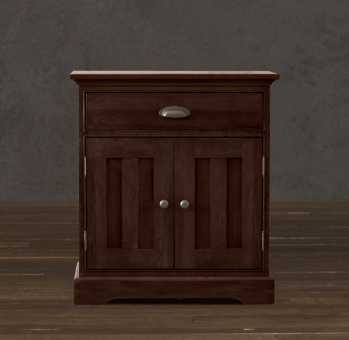 Marston Closed Nightstand (Set of 2 Closed) Dark Cherry