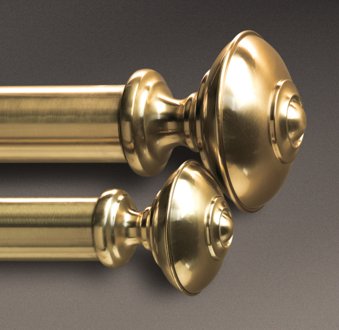Estate Metal Trenton Finials Brass (Set of 2)