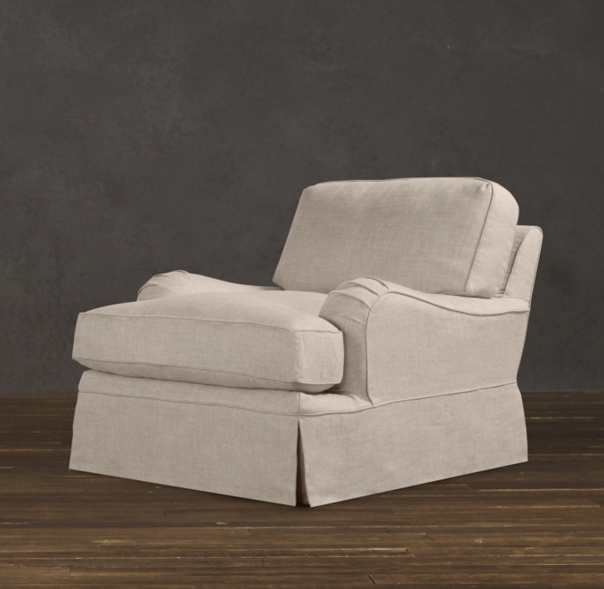 English Roll Arm Slipcovered Chair