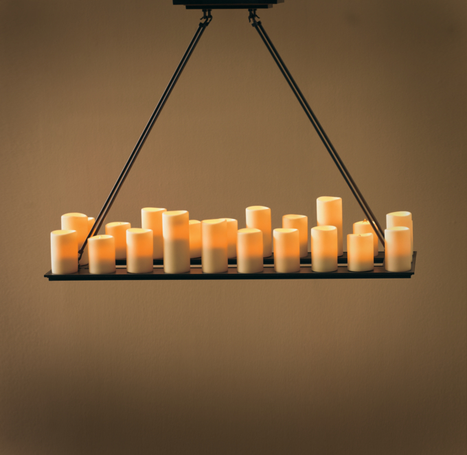 Pillar Candle Rectangular Medium Chandelier 