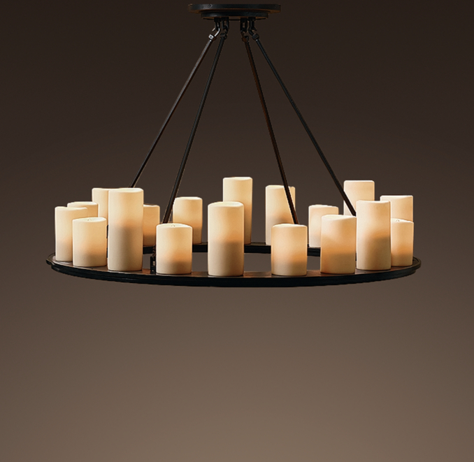 Pillar Candle Round Chandelier Medium