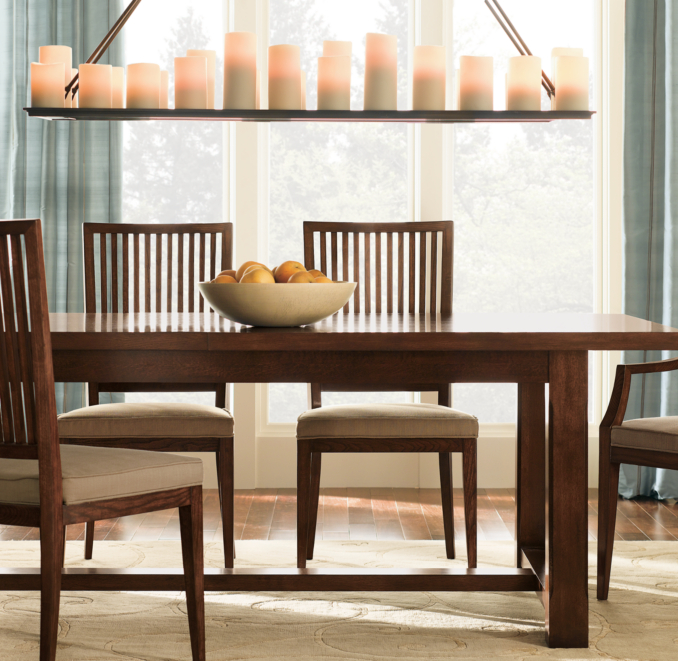 Pillar Candle Rectangular Chandelier Large