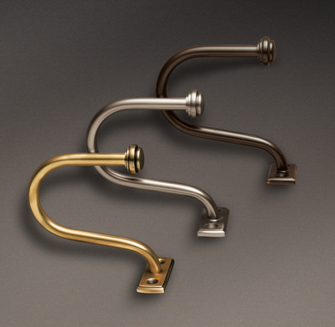 Shown (left to right) in Antiqued Brass, Antique Silver and Bronze.