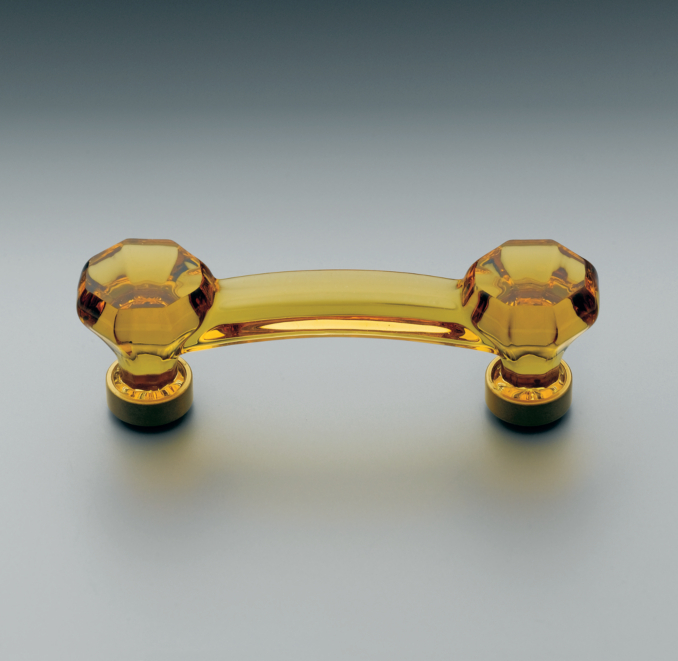Traditional Amber Glass Pull 3"