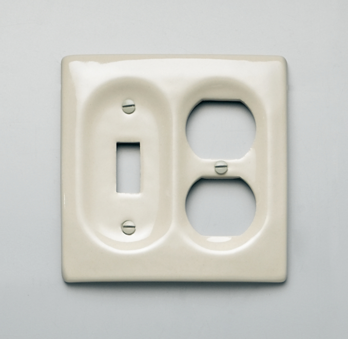 Ceramic Single Switch and Socket Plate