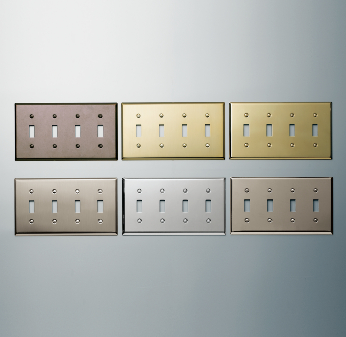 Metal Quadruple Switch Plate