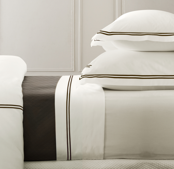 Italian Hotel Satin Stitch Ivory Duvet Cover