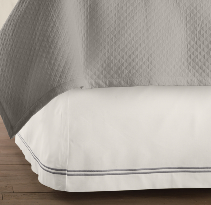 Italian Hotel Satin Stitch Ivory Bed Skirt