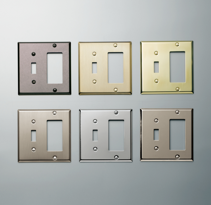 Metal Single Switch and Rocker Plate