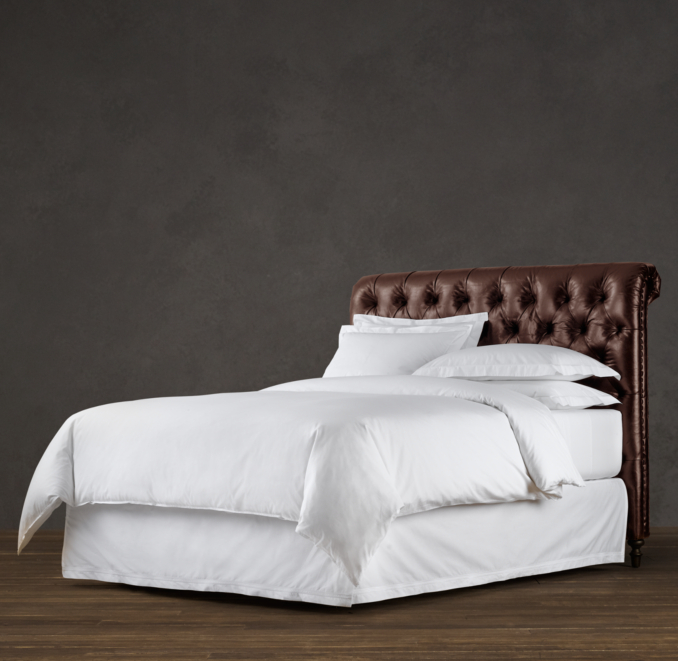 Chesterfield Leather Sleigh Headboard
