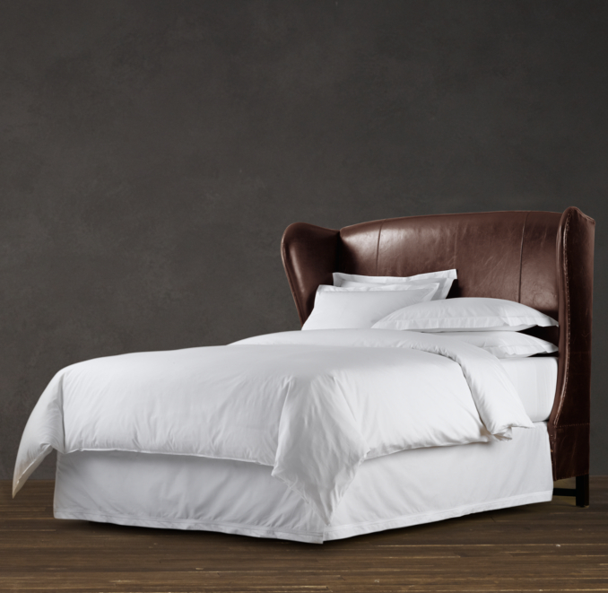 French Wing Leather Headboard