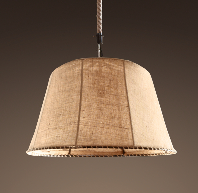 Burlap Barrel Chandelier